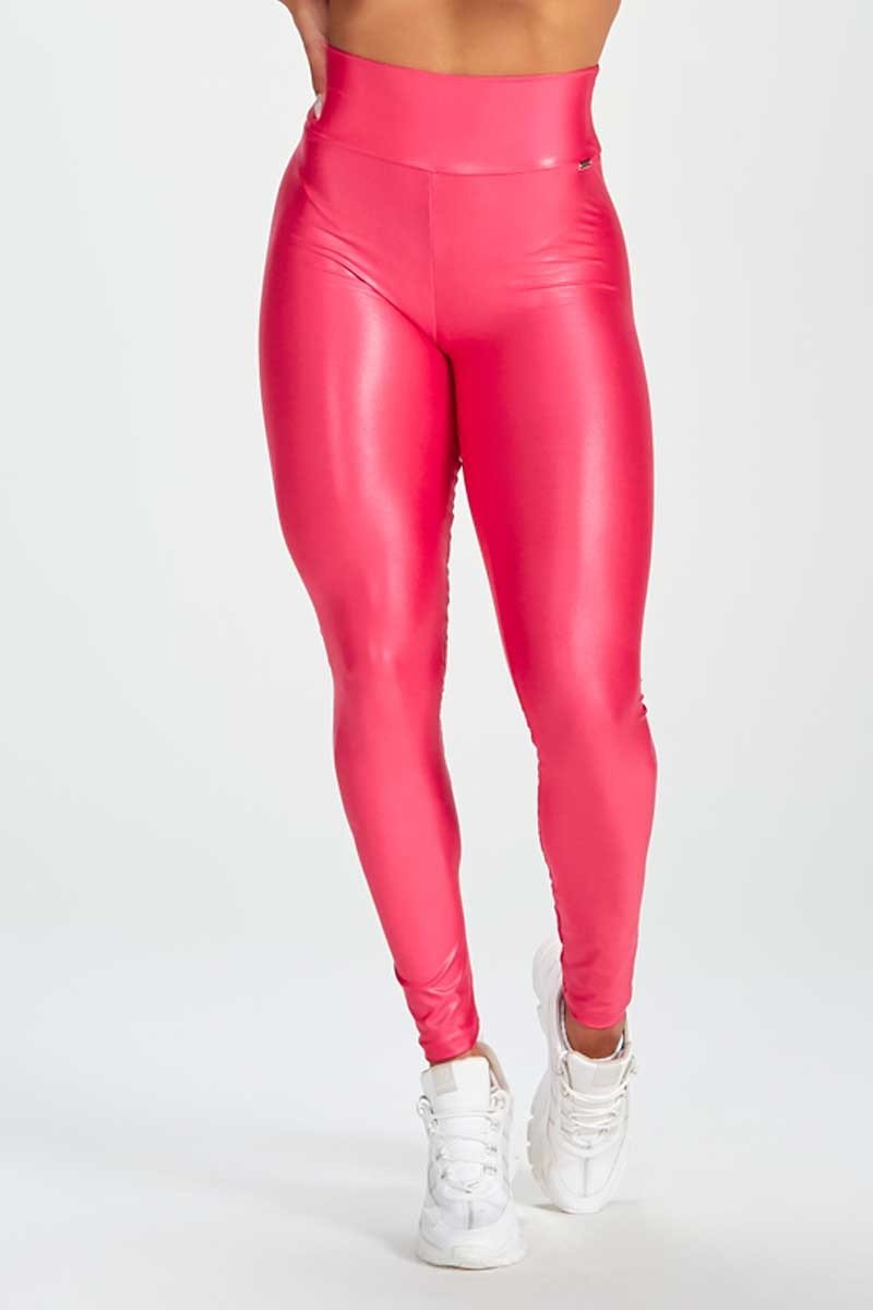 Calça legging básica de cirrê Rosa Pink